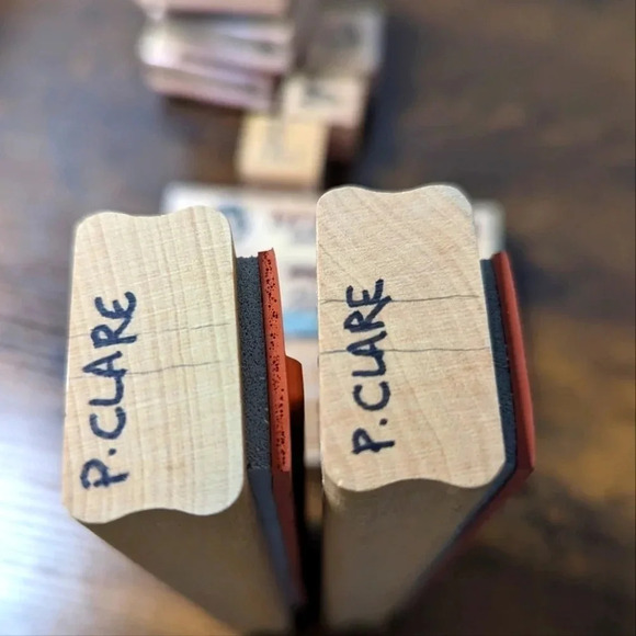 15 Wooden Rubber Stamps- Scrapbooking-Journaling- Teachers-Border-Note-Cat-Heart - Picture 9 of 9